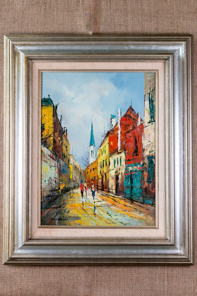 Vibrant Vintage City Spire, Framed and Signed